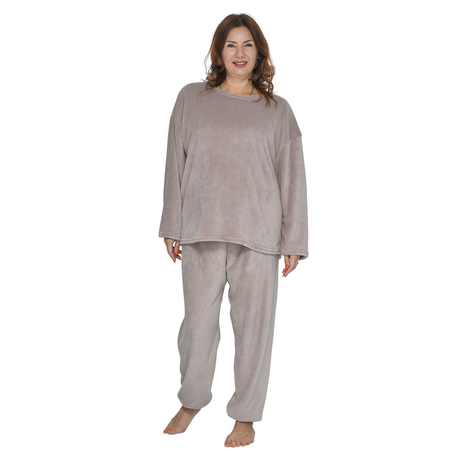 Flauschiger Hausanzug, One Size, Creme