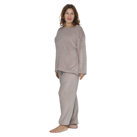 Flauschiger Hausanzug, One Size, Creme