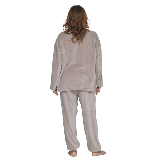Flauschiger Hausanzug, One Size, Creme