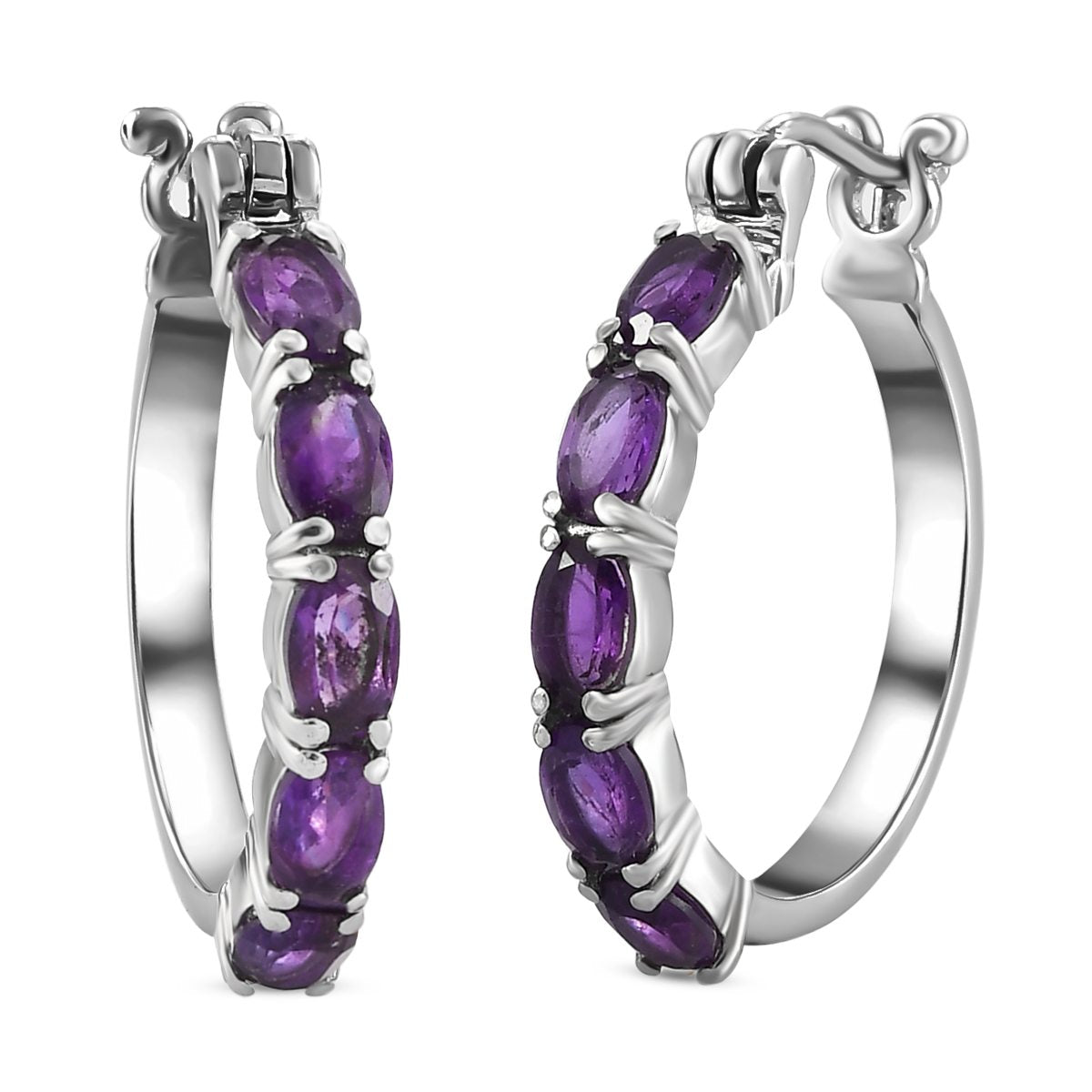 Afrikanische Amethyst Ohrringe, Edelstahl ca. 4.00 ct