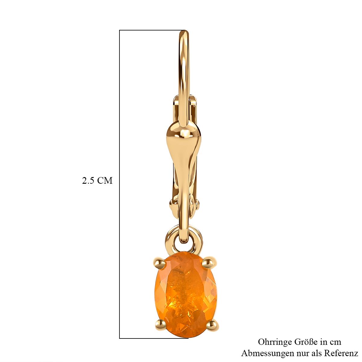 Salamanca Feueropal-Ohrringe, 925 Silber vergoldet ca. 1,15 ct
