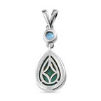 Sierra Nevada Türkis, Schweizer Blautopas Anhänger 925 Silber platiniert ca. 5.36 ct