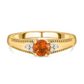 Salamanca Feueropal und weißer Zirkon-Ring, 925 Silber vergoldet (Größe 17.00) ca. 0,40 ct