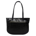 Assots London Julia, krokogeprägt echtes Leder Tote Tashe - Größe: 35x24x6cm, schwarz