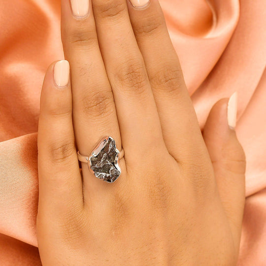 Meteorit-Ring, 925 Silber ca. 14,45 ct