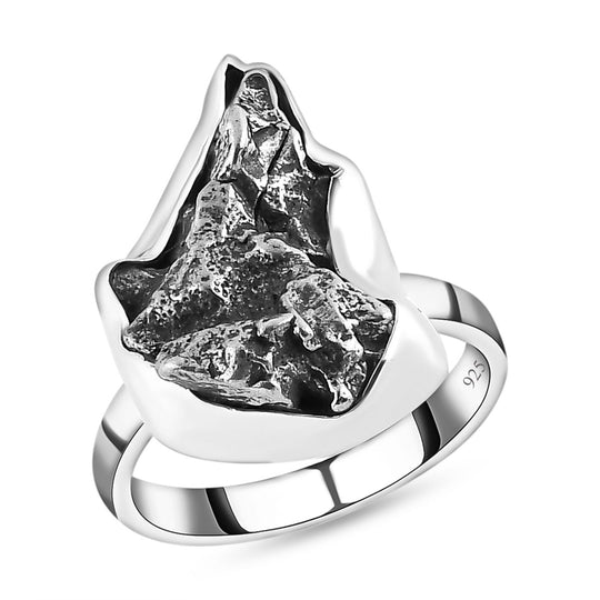 Meteorit-Ring, 925 Silber ca. 14,45 ct