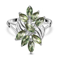 Natürlicher, grüner Apatit-Ring, 925 Silber platiniert (Größe 17.00) ca. 1.40 ct