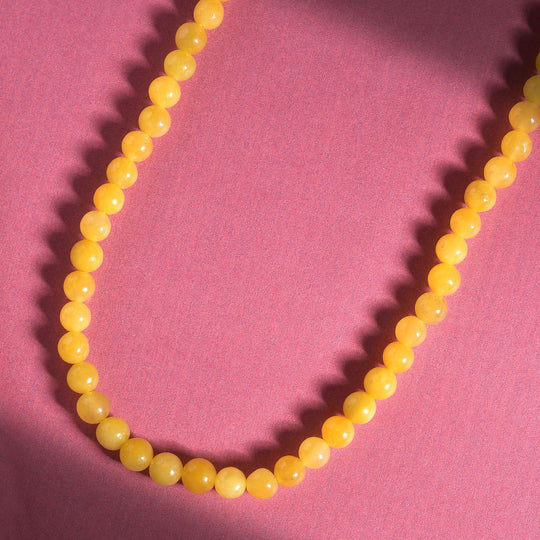 CLOSE OUT DEAL Honig Jade Halskette, ca. 50 cm, 925 Silber rhodiniert ca. 133,35 ct