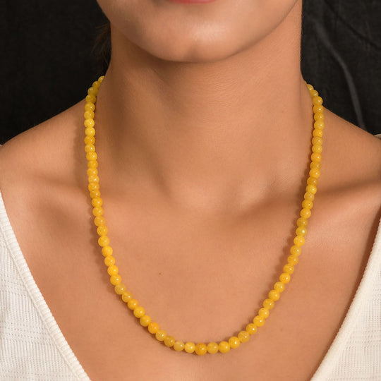 CLOSE OUT DEAL Honig Jade Halskette, ca. 50 cm, 925 Silber rhodiniert ca. 133,35 ct
