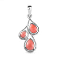 Oregon Pfirsich Opal-Trilogie-Anhänger, 925 Silber platiniert, 1,49 ct