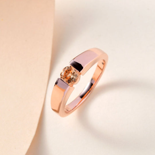AA Ceylon kaiserlicher Granat Ring, 925 Silber Roségold Vermeil (Größe 20.00) ca. 0.60 ct