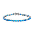 AA Miami blaues Welo Opal Armband, ca. 20 cm, 925 Silber platiniert ca. 8,37 ct