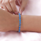 AA Miami blaues Welo Opal Armband, ca. 20 cm, 925 Silber platiniert ca. 8,37 ct