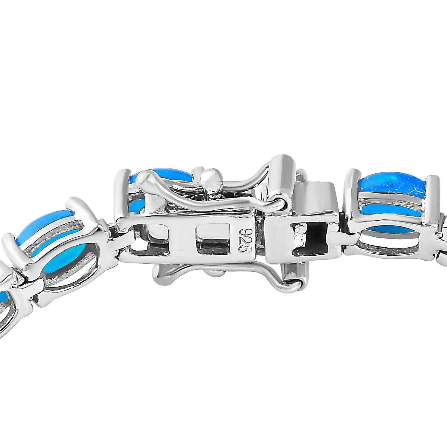 AA Miami blaues Welo Opal Armband, ca. 20 cm, 925 Silber platiniert ca. 8,37 ct