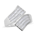 LUSTRO STELLA - Zirkonia Bypass Ring 925 Silber rhodiniert (Größe 16.00) ca. 0,55 ct