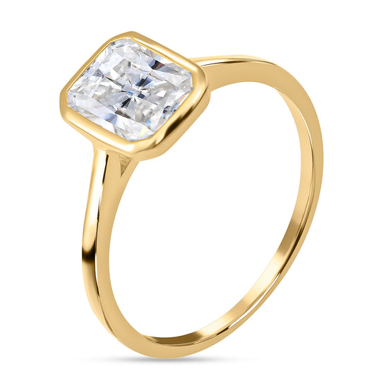 LUSTRO STELLA - Zirkonia Ring 925 Silber vergoldet ca. 2,75 ct