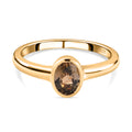 AA Natürlicher goldener Tansanit-Ring, 925 Silber Gelbgold Vermeil (Größe 20.00) ca. 0.75 ct