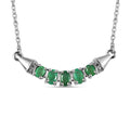 Kagem sambische Smaragd Halskette, ca. 45 cm, 925 Silber platiniert ca. 0.90 ct