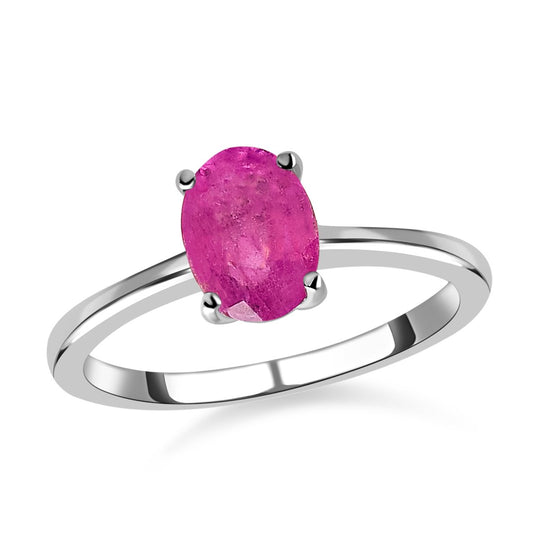 Ilakaka Rosa Saphir (Fissure gefüllt) Ring, 925 Silber platiniert ca. 2.13 ct