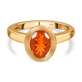 Crimson Feueropal-Ring, 925 Silber Gelbgold Vermeil (Größe 20.00) ca. 1,28 ct