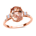 AAA Morganit, Weißer Diamant Ringe 585 Gold (Größe 16.50) ca. 4,05 ct