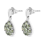 Natürliche, grüne Apatit-Ohrringe, 925 Silber platiniert ca. 2.06 ct