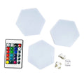 3er Set - Sechseckige Designer LED-Stimmungslicht mit Fernbedienung