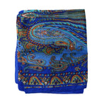 100% Seidenschal, bedruckt mit Paisleymuster, 50x160cm, Blau