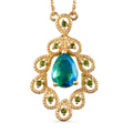 Pfau Triplett Quarz und Chromdiopsid-Halskette, 45 cm - 2,38 ct.