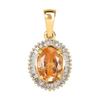 AA Ceylon kaiserlicher Granat und weißer Diamant-Anhänger, 925 Silber Gelbgold Vermeil ca. 1,66 ct