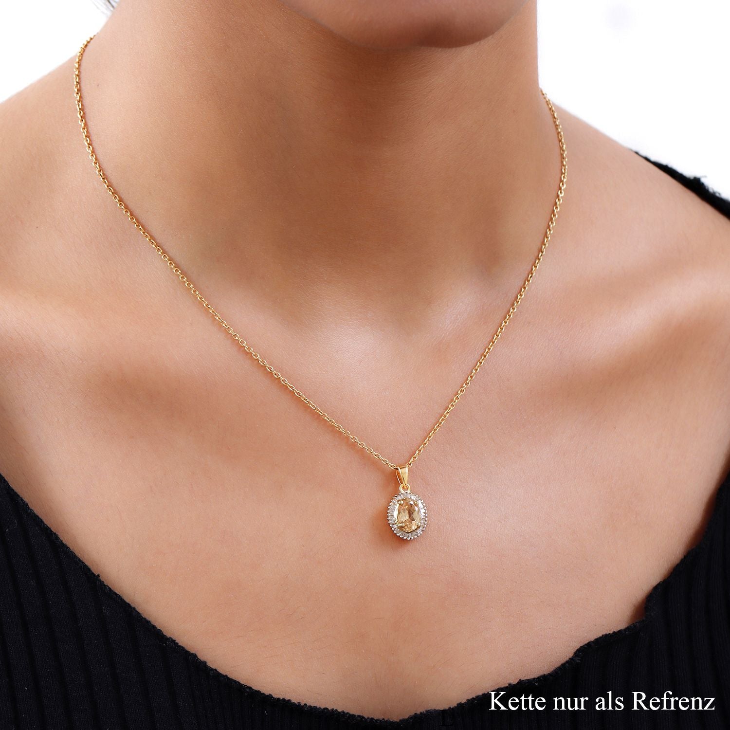AA Ceylon kaiserlicher Granat und weißer Diamant-Anhänger, 925 Silber Gelbgold Vermeil ca. 1,66 ct