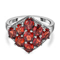 Natürlicher Mosambik Granat-Ring, 925 Silber platiniert (Größe 17.00) ca. 3.44 ct