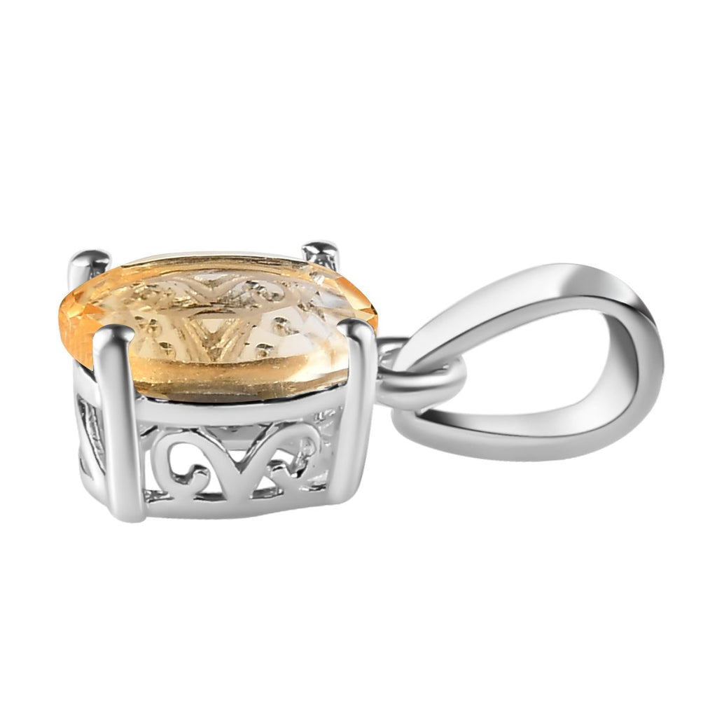 Citrin Anhänger, 925 Silber ca. 1,16 ct