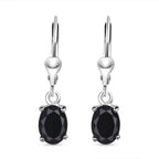 Schwarze Spinell Ohrringe, 925 Silber ca. 2.99 ct