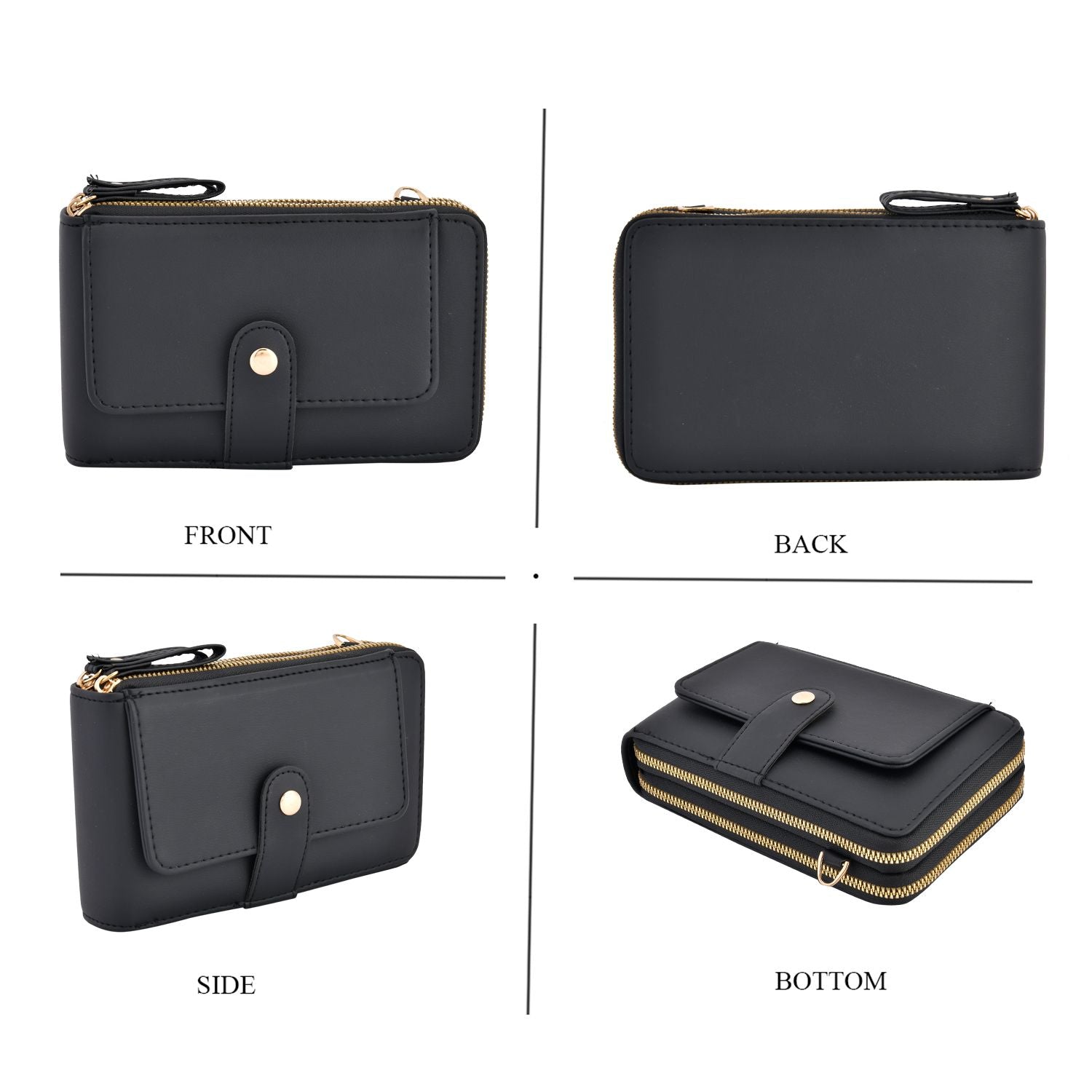 Crossbody Bag mit RFID Schutz, Größe 18,5x11x5cm, schwarz