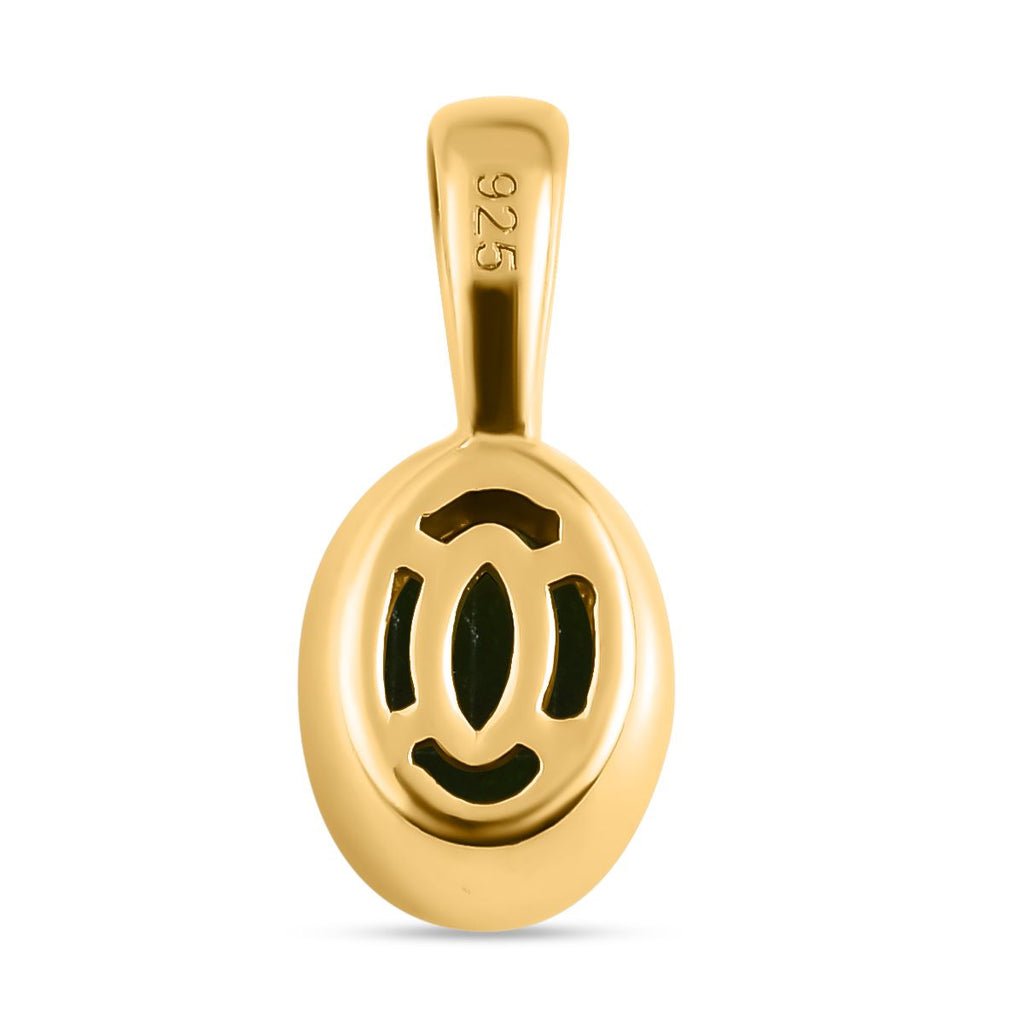 Natürlicher Chromdiopsid-Anhänger, 925 Silber vergoldet ca. 0.75 ct