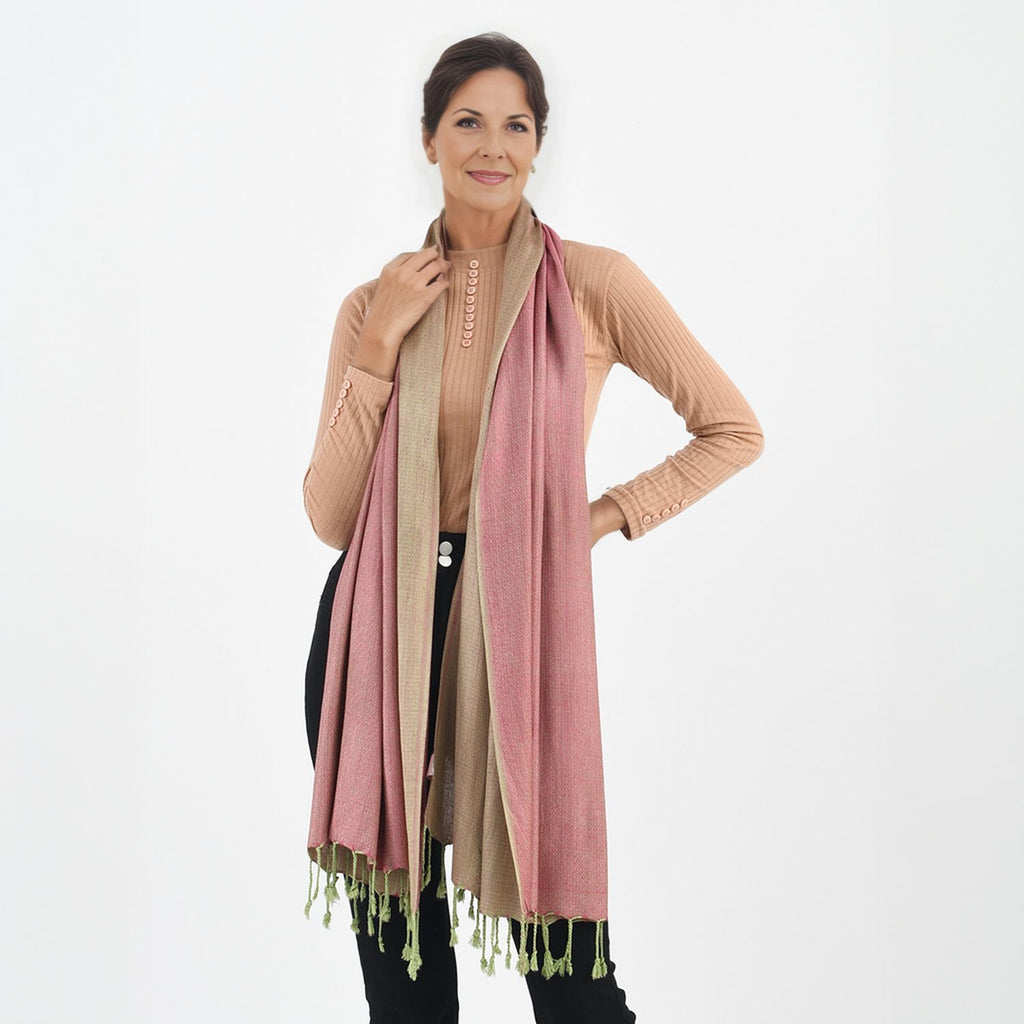 Superweicher doppelgewebter Schal, 70x170 cm, rosa