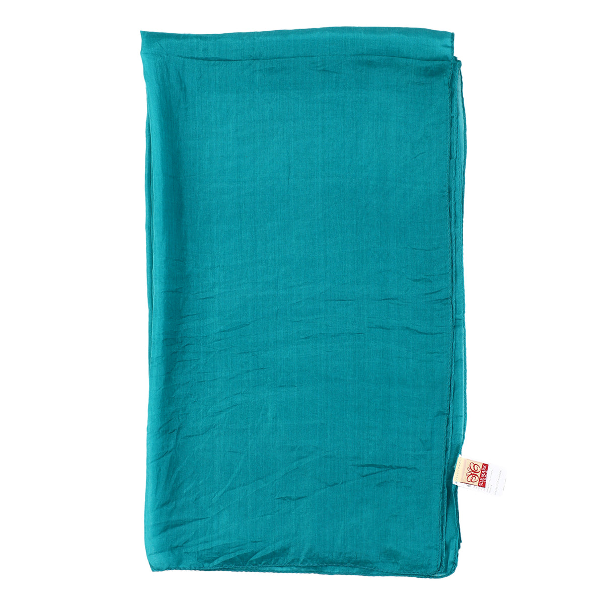 100 % natürlicher Satin Seiden Schal, 48x160 cm, Türkis