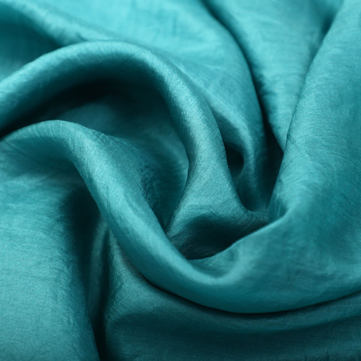 100 % natürlicher Satin Seiden Schal, 48x160 cm, Türkis