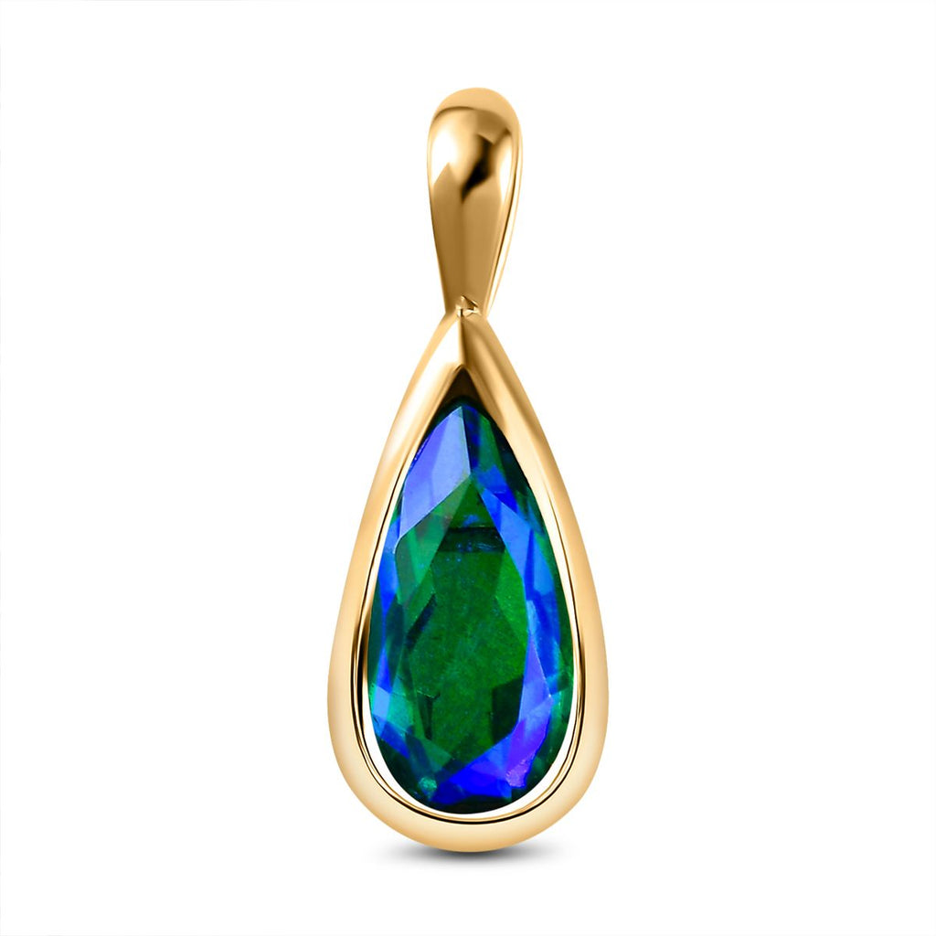 Pfau Triplette Quarz-Anhänger, 925 Silber vergoldet ca. 3.32 ct