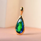 Pfau Triplette Quarz-Anhänger, 925 Silber vergoldet ca. 3.32 ct