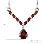 Natürliches Mosambik Granat-Collier, ca. 45 cm, 925 Silber platiniert ca. 4.54 ct