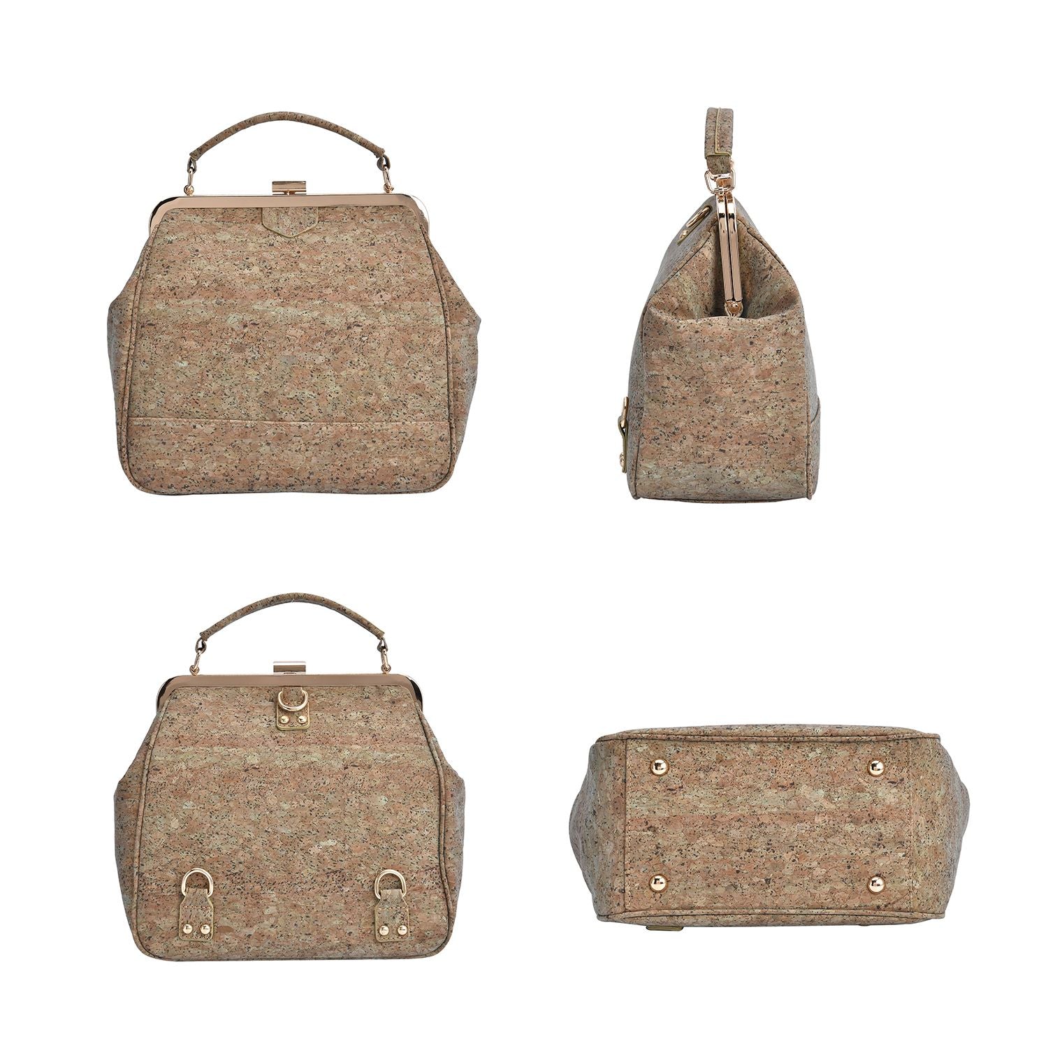 Umweltfreundlicher Korkrucksack mit Schultergurt, 23x12x23cm, hellbraun