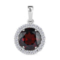 Natürlicher Mosambik Granat und weißer Zirkon-Anhänger - 4,63 ct.