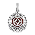 Natürlicher Mosambik Granat und weißer Zirkon-Anhänger, 925 Silber platiniert ca. 4,63 ct