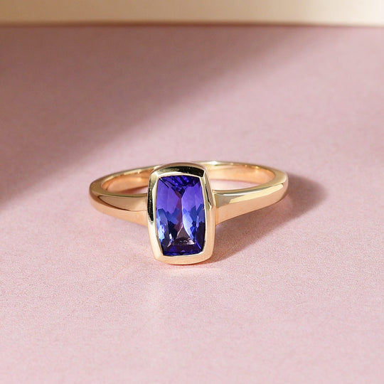 Premium Tansanit Ring, 585 Gold ca. 1,23 ct