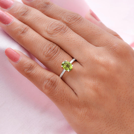 Peridot-Ring, 925 Silber ca. 1,28 ct