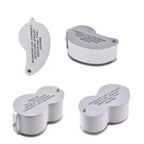 2er Set Schmucklupen mit LED- und UV Licht, 40x und 30x Linse, 6.5x3.3x2.7cm, Silber
