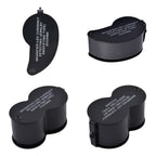 2er Set Juwelier Lupe mit LED- und UV Licht, 40x und 30x Linse, 6.5x3x3cm, schwarz