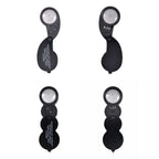 2er Set Juwelier Lupe mit LED- und UV Licht, 40x und 30x Linse, 6.5x3x3cm, schwarz